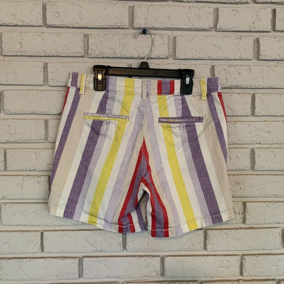 Chino By Anthropologie Relaxed Striped Shorts Size 27 - Picture 3 of 8